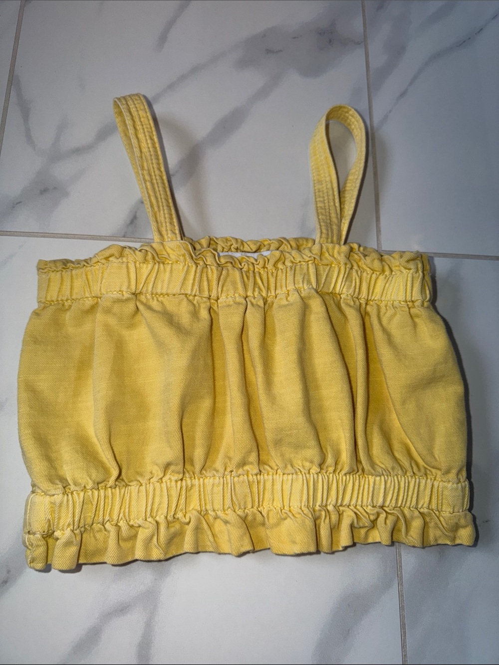 Zara Yellow Cropped Top Tank Top Girls Size 9